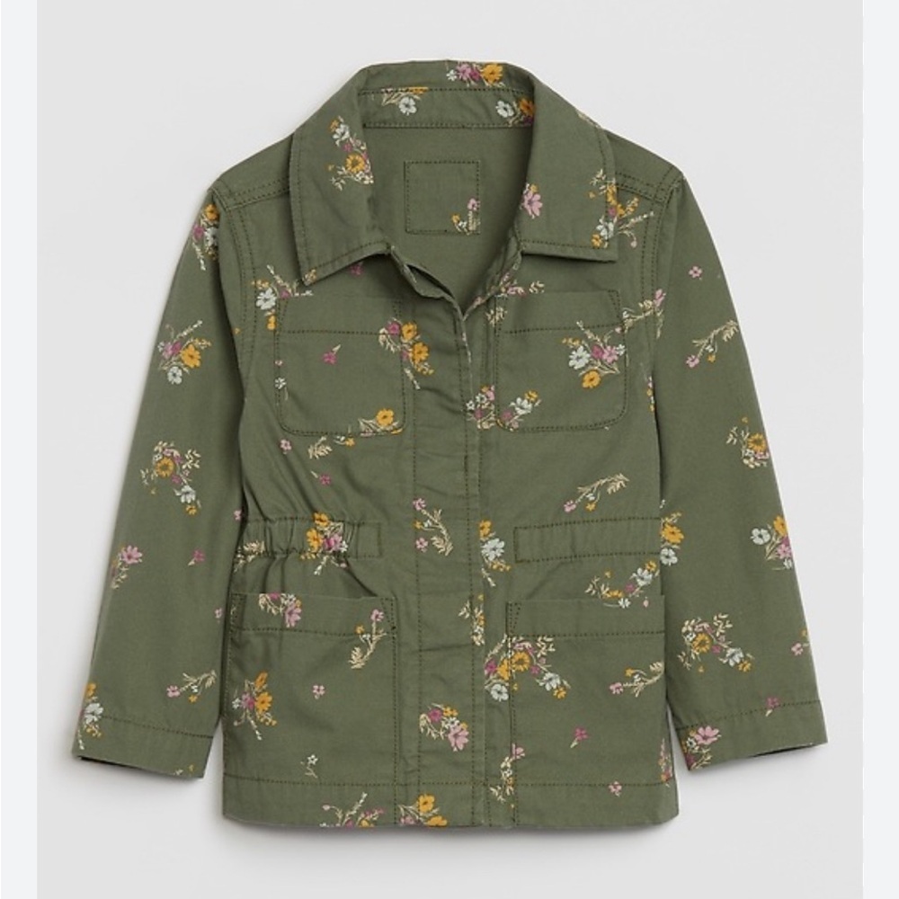 GAP Cute Fall Floral Utility Jacket 2 years